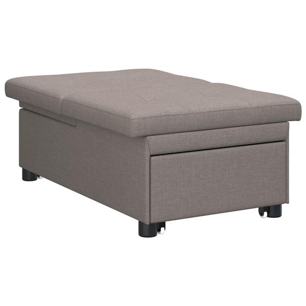 Grote foto vidaxl sofa bed 3 in 1 uittrekbare ontwerp in taupe stof huis en inrichting bankstellen