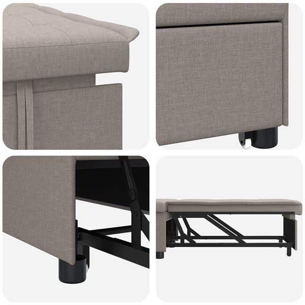 Grote foto vidaxl sofa bed 3 in 1 uittrekbare ontwerp in taupe stof huis en inrichting bankstellen