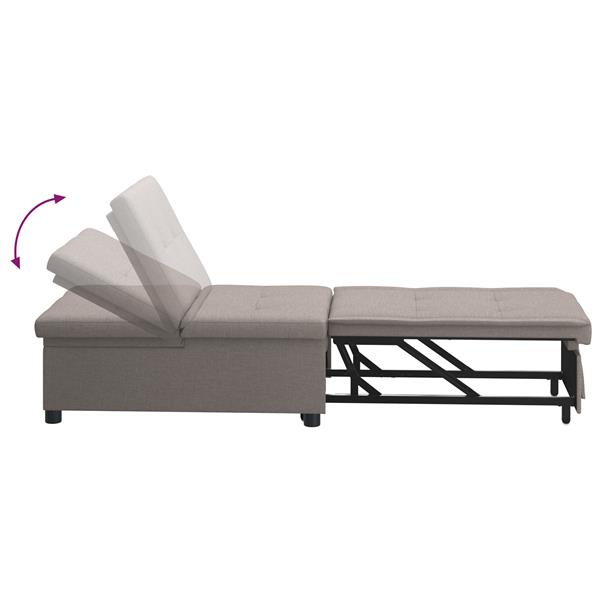Grote foto vidaxl sofa bed 3 in 1 uittrekbare ontwerp in taupe stof huis en inrichting bankstellen