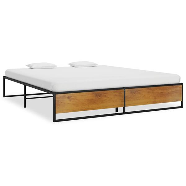 Grote foto vidaxl bedframe metaal zwart 160x200 cm antiek en kunst stoelen en banken