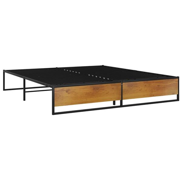 Grote foto vidaxl bedframe metaal zwart 160x200 cm antiek en kunst stoelen en banken