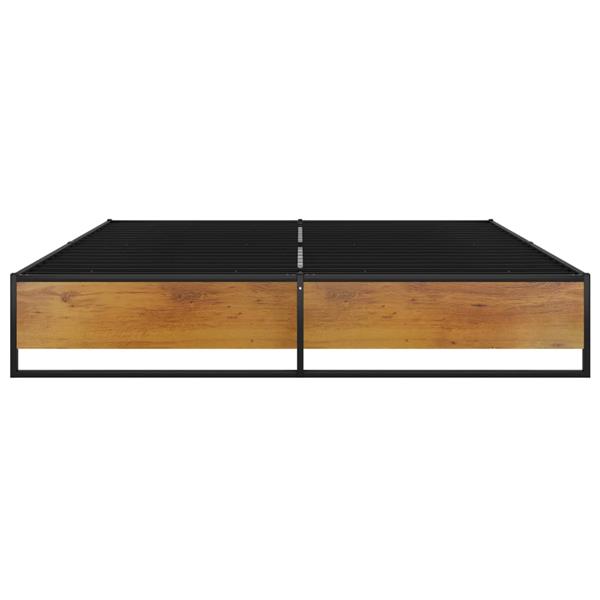 Grote foto vidaxl bedframe metaal zwart 160x200 cm antiek en kunst stoelen en banken