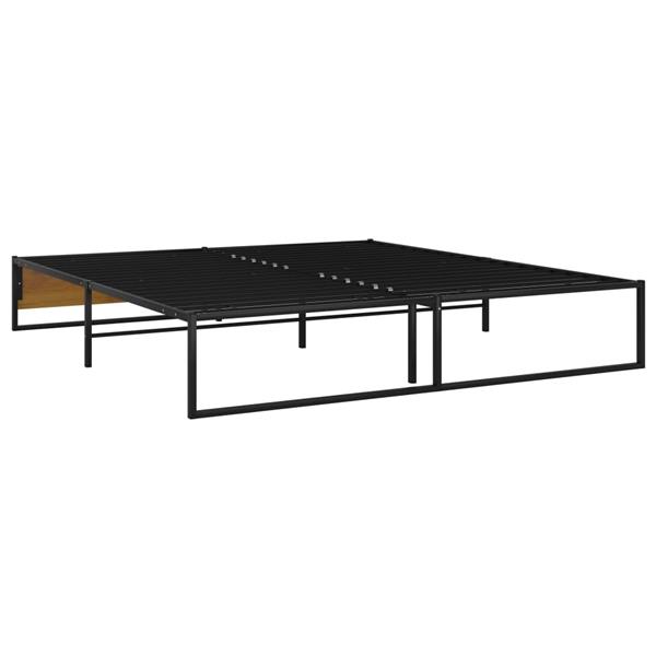 Grote foto vidaxl bedframe metaal zwart 160x200 cm antiek en kunst stoelen en banken