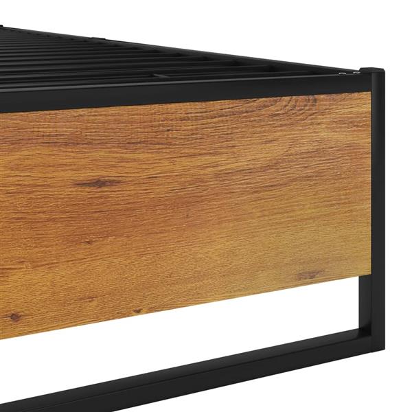 Grote foto vidaxl bedframe metaal zwart 160x200 cm antiek en kunst stoelen en banken