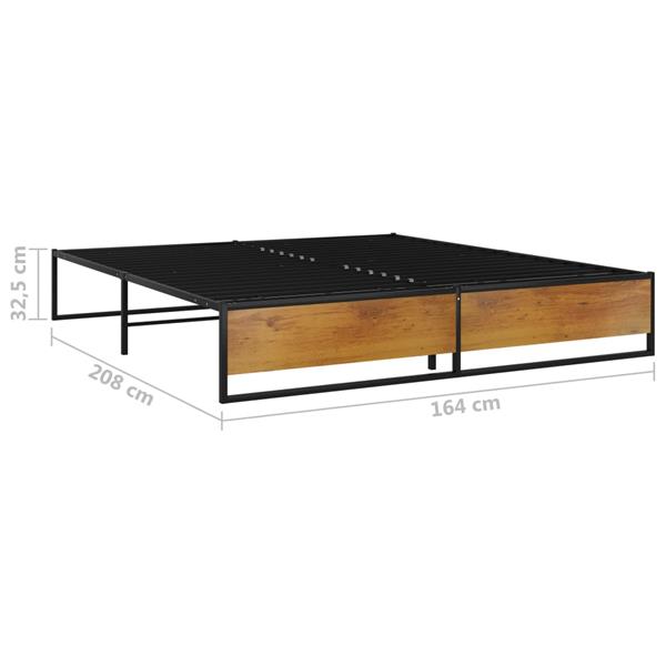 Grote foto vidaxl bedframe metaal zwart 160x200 cm antiek en kunst stoelen en banken