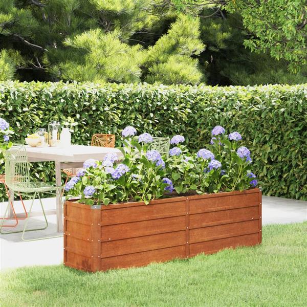 Grote foto vidaxl plantenbak verhoogd 160x40x45 cm cortenstaal roestig tuin en terras overige tuin en terras