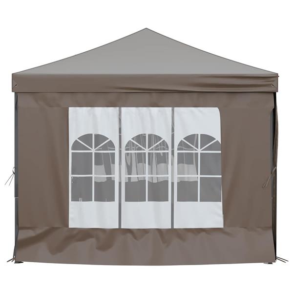 Grote foto vidaxl partytent inklapbaar met zijwanden 3x6 m taupe tuin en terras overige tuin en terras