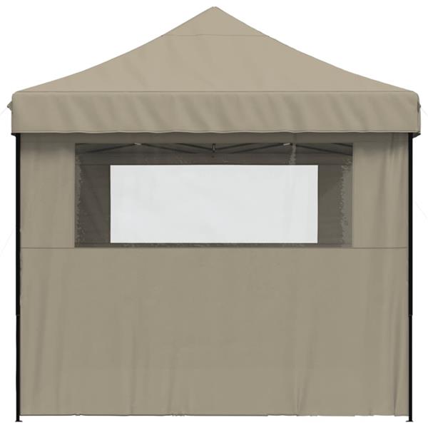 Grote foto vidaxl partytent inklapbaar pop up met 3 zijwanden taupe tuin en terras overige tuin en terras