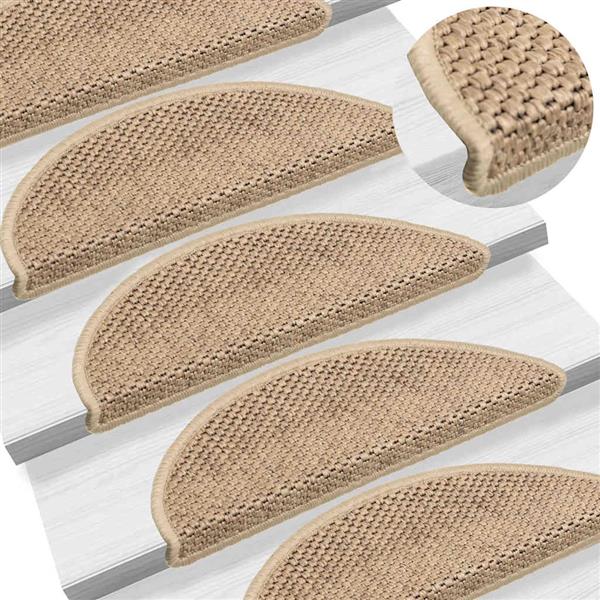 Grote foto vidaxl trapmatten zelfklevend 15 st sisal look 56x17x3 cm zandkleurig huis en inrichting overige huis en inrichting