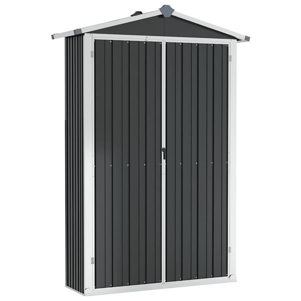 Grote foto vidaxl tuinschuur 116x45x175 cm gegalvaniseerd staal grijs tuin en terras tuinhuisjes en blokhutten