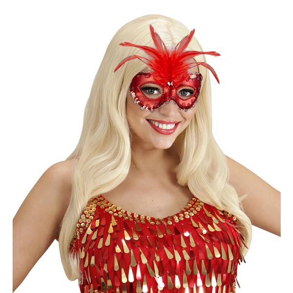 Grote foto oogmasker barones metalic rood verzamelen overige verzamelingen