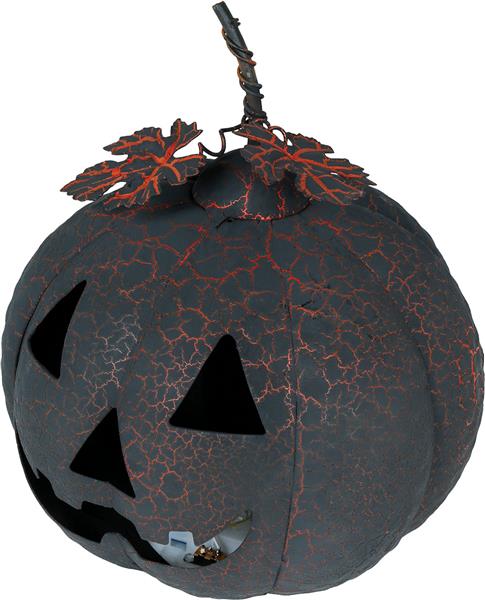 Grote foto black and orange pumpkin metal with light 20 cm verzamelen overige verzamelingen