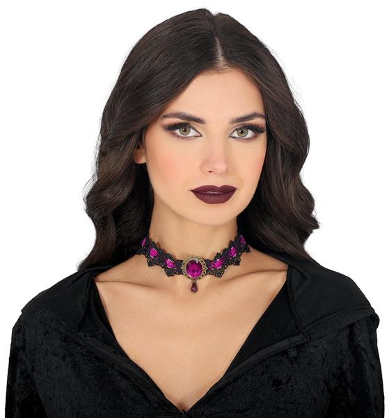 Grote foto lilac and black embroidered choker verzamelen overige verzamelingen