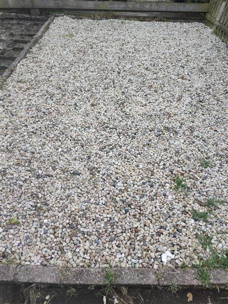 Grote foto grind tuin en terras tegels en terrasdelen