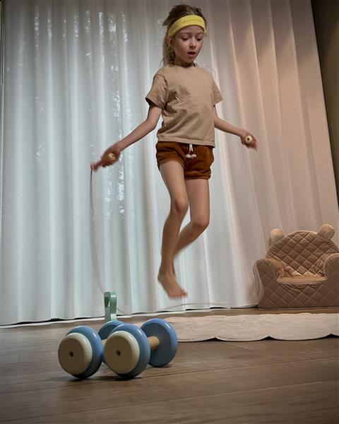 Grote foto houten fitness speelset 5 delen set van 5 delen kinderen en baby overige