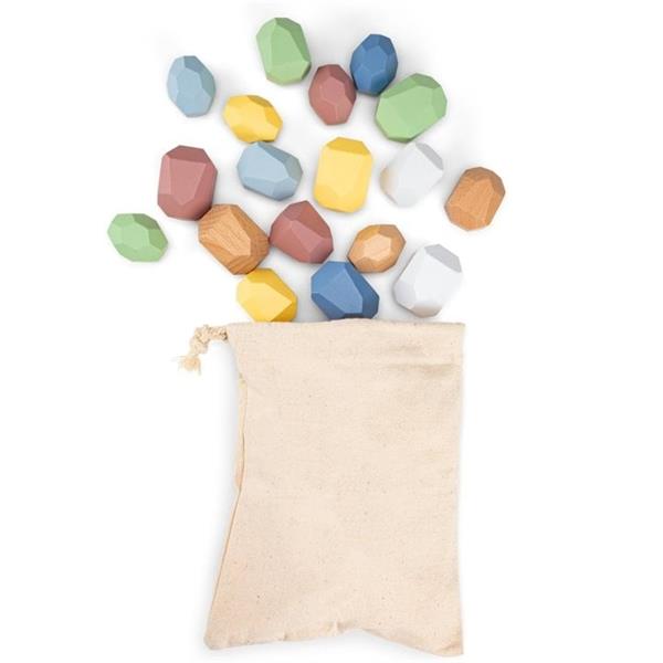 Grote foto houten balansblokken stones 18 delen pastel kleuren kinderen en baby overige