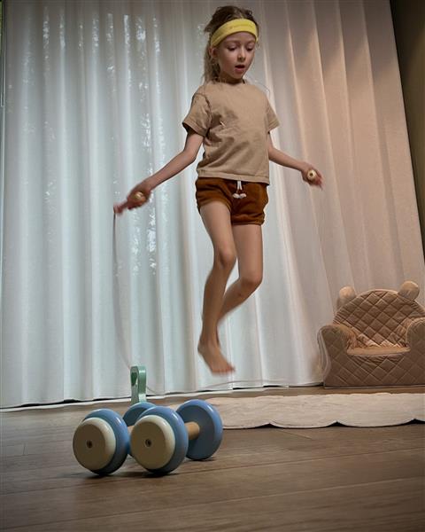 Grote foto houten fitness speelset 5 delen set van 5 delen kinderen en baby overige