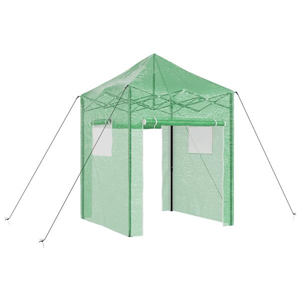 Grote foto vidaxl kweekkas met opblaasframe groen 200 x 200 x 300 cm staal tuin en terras overige tuin en terras