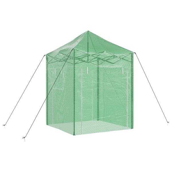 Grote foto vidaxl kweekkas met opblaasframe groen 200 x 200 x 300 cm staal tuin en terras overige tuin en terras