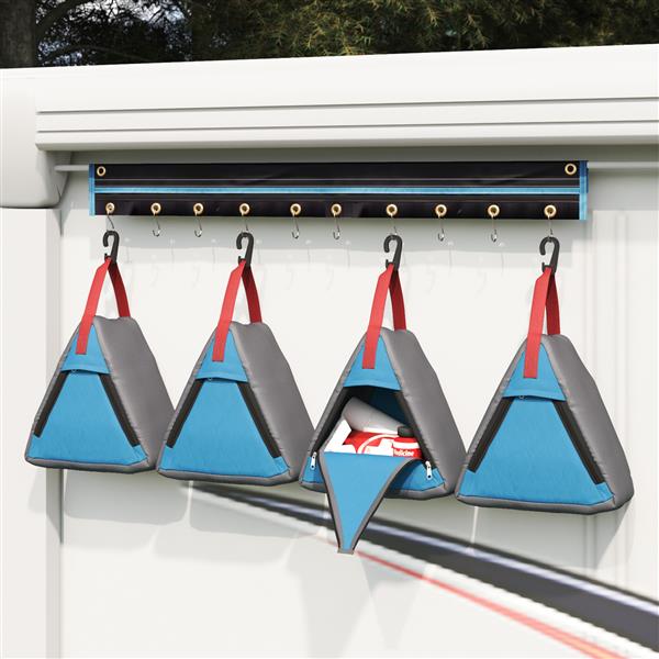 Grote foto vidaxl opslagtas grijs blauw rood 24 x 16 x 24 cm oxford caravans en kamperen tenten