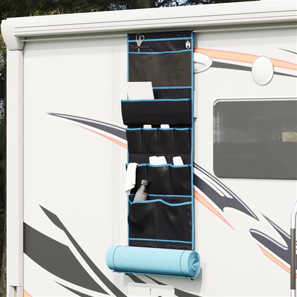 Grote foto vidaxl opslagtas zwart blauw 161 x 58.5 cm oxford caravans en kamperen tenten