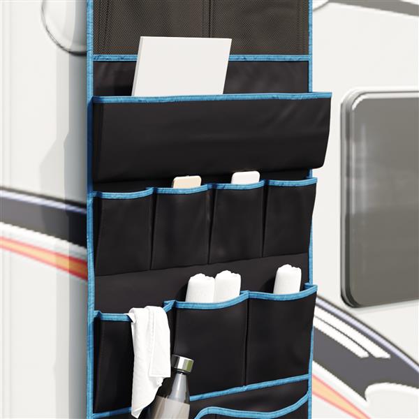 Grote foto vidaxl opslagtas zwart blauw 161 x 58.5 cm oxford caravans en kamperen tenten