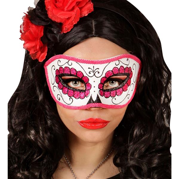 Grote foto oogmasker dia de los muertos zwart rose verzamelen overige verzamelingen