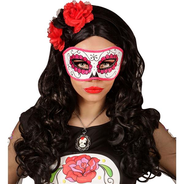 Grote foto oogmasker dia de los muertos zwart rose verzamelen overige verzamelingen