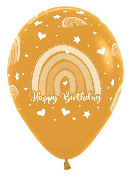 Grote foto r12 retail pack happy birthday boho rainbow assortment 12 x 12 stuks verzamelen overige verzamelingen