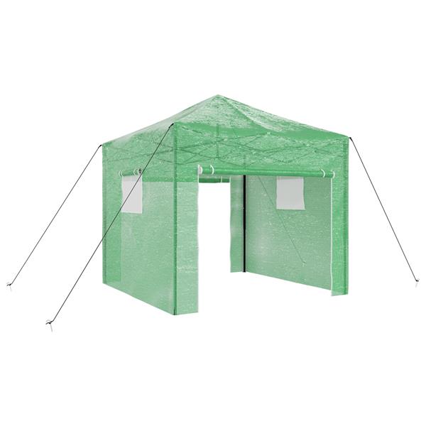 Grote foto vidaxl kweekkas met opblaasframe groen 290 x 290 x 315 cm staal tuin en terras overige tuin en terras