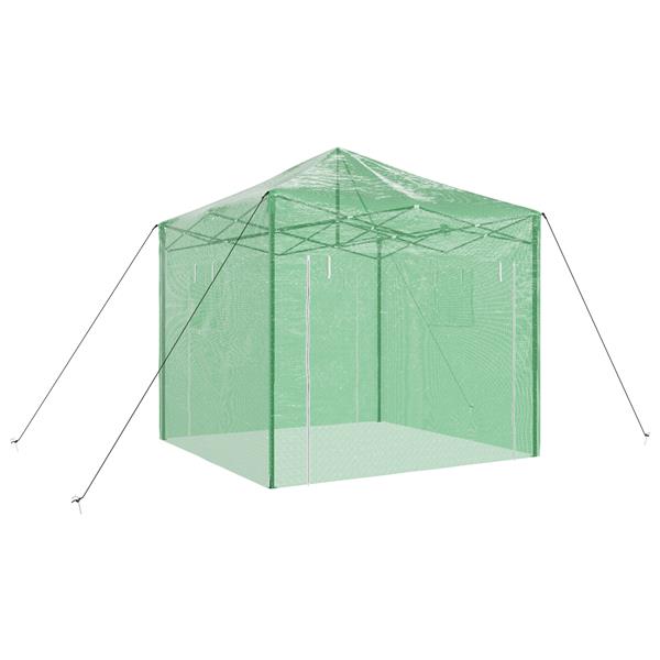 Grote foto vidaxl kweekkas met opblaasframe groen 290 x 290 x 315 cm staal tuin en terras overige tuin en terras