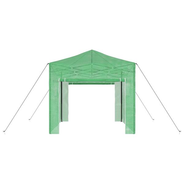 Grote foto vidaxl kweekkas met opblaasframe groen 290 x 290 x 315 cm staal tuin en terras overige tuin en terras