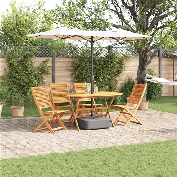Grote foto vidaxl 5 delige tuin eetset van massief acaciahout tuin en terras tuinmeubelen