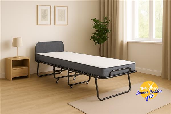 Grote foto vouwbed met koudschuimhr45 14cm logeerbed met matras stalen raster bodem antiek en kunst stoelen en banken
