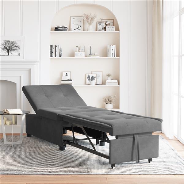Grote foto vidaxl sofa bed met wiel donkergrijs 194 x 50 x 82 cm huis en inrichting bankstellen