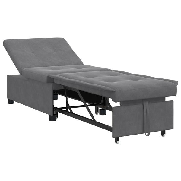 Grote foto vidaxl sofa bed met wiel donkergrijs 194 x 50 x 82 cm huis en inrichting bankstellen