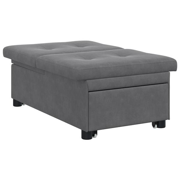 Grote foto vidaxl sofa bed met wiel donkergrijs 194 x 50 x 82 cm huis en inrichting bankstellen