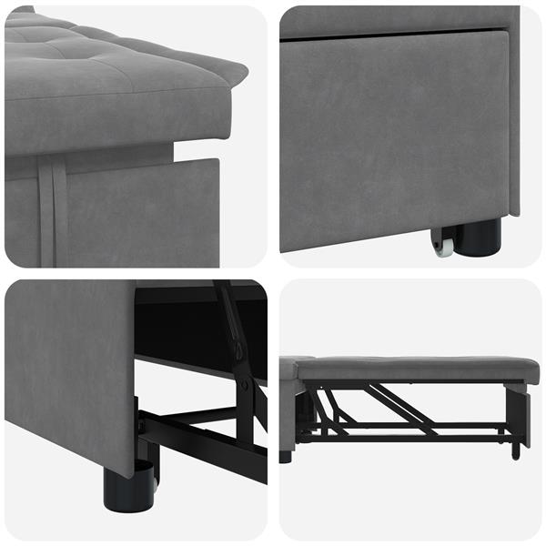 Grote foto vidaxl sofa bed met wiel donkergrijs 194 x 50 x 82 cm huis en inrichting bankstellen