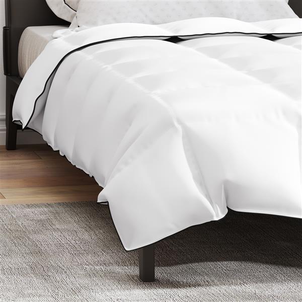 Grote foto vidaxl winter dekbed wit 135 x 220 cm 105gsm perzik polyester huis en inrichting bedden