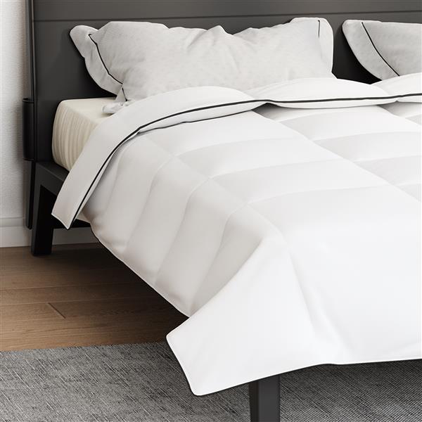 Grote foto vidaxl winter dekbed wit 200 x 240 cm 105gsm perzik polyester huis en inrichting bedden