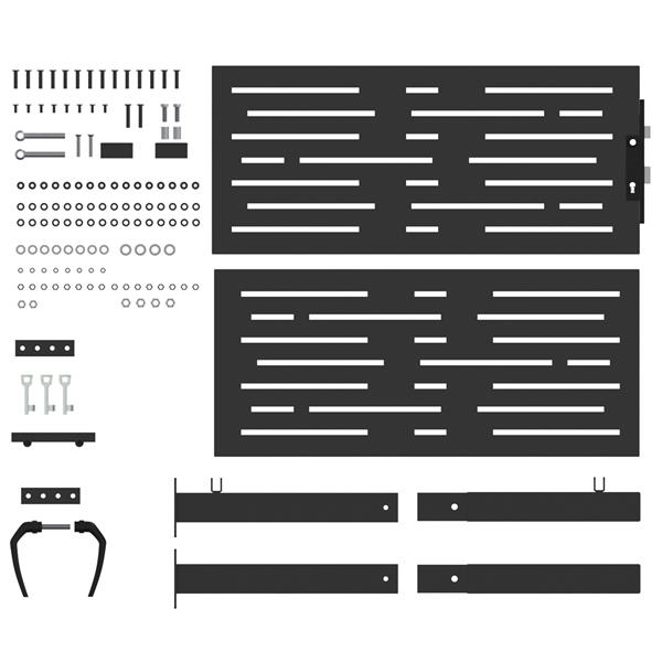 Grote foto vidaxl tuinpoort met slot zwart 105 x 100 cm poedergecoat staal tuin en terras hekken en schuttingen