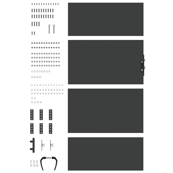 Grote foto vidaxl tuinpoort met slot zwart 105 x 200 cm poedergecoat staal tuin en terras hekken en schuttingen