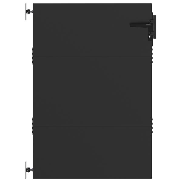 Grote foto vidaxl tuinpoort met slot zwart 105 x 125 cm poedergecoat staal tuin en terras hekken en schuttingen