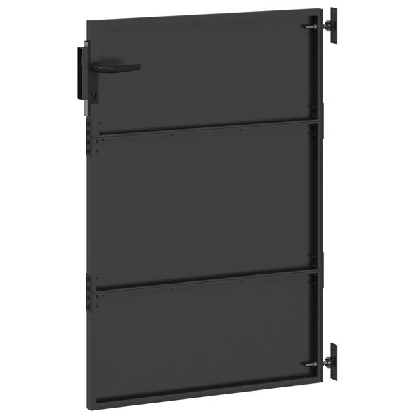 Grote foto vidaxl tuinpoort met slot zwart 105 x 125 cm poedergecoat staal tuin en terras hekken en schuttingen