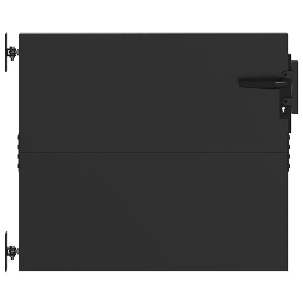 Grote foto vidaxl tuinpoort met slot zwart 105 x 100 cm poedergecoat staal tuin en terras hekken en schuttingen