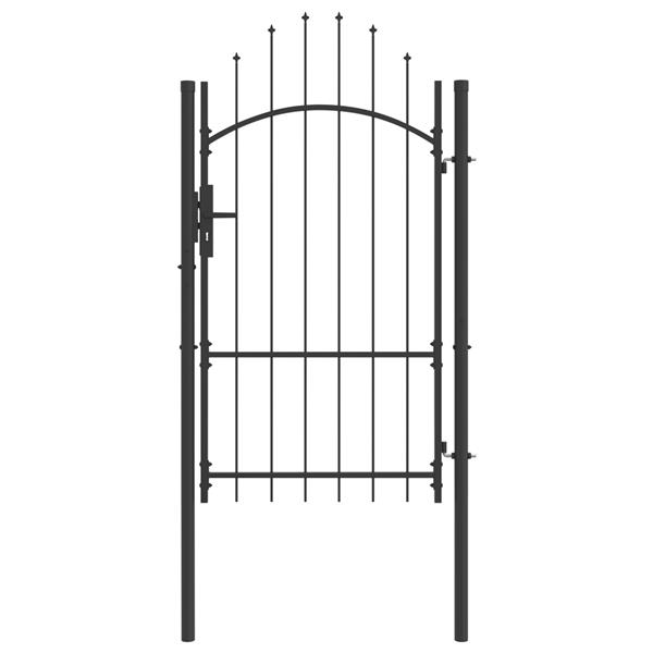 Grote foto vidaxl tuinpoort met slot grijs 170 x 100 cm 100 x 175 cm staal tuin en terras hekken en schuttingen