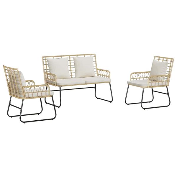Grote foto vidaxl tuin eetset met kussen 3 pcs zwart antraciet 113 x 69 x 83 cm tuin en terras tuinmeubelen