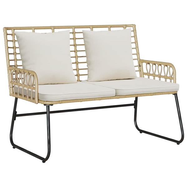 Grote foto vidaxl tuin eetset met kussen 3 pcs zwart antraciet 113 x 69 x 83 cm tuin en terras tuinmeubelen