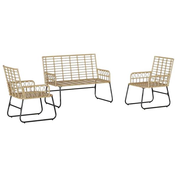Grote foto vidaxl tuin eetset met kussen 3 pcs zwart antraciet 113 x 69 x 83 cm tuin en terras tuinmeubelen