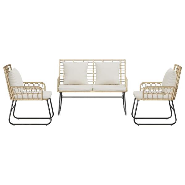 Grote foto vidaxl tuin eetset met kussen 3 pcs zwart antraciet 113 x 69 x 83 cm tuin en terras tuinmeubelen